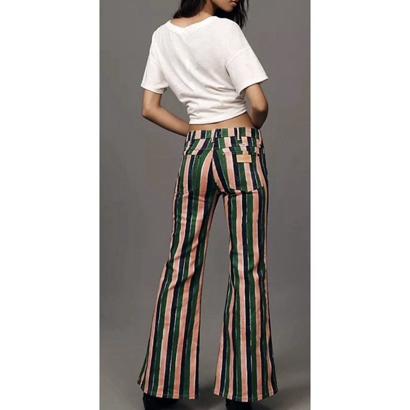 Free People Wrangler Colorful Stripe Mid-Rise Jeans Sizes 28 NWOT - SO FUN - Picture 5 of 9